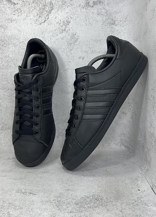 Кожаные черные мужские кроссовки adidas barricade classic bounce blue