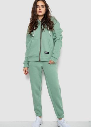 Спортивный костюм женский на флисе, цвет оливковый, 244r1555