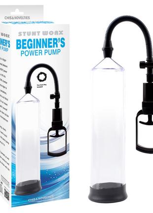 Помпа с эрекционным кольцом насадкой beginner's power pump chisa  18+