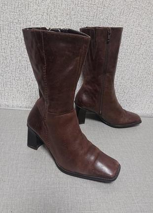 Шкіряні утеплені черевики ботильйони