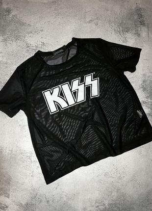 Футболка, футболка сетка, футболка мерч kiss, футболка kiss