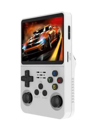 Портативная игровая приставка r36s white 64gb 15000 игр ips 3.5" 3500mah 20 платформ ретро консоль