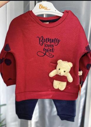 Теплий костюмчик для дівчинки