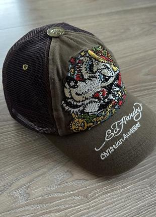 Мужская оригинальная кепка бейсболка  тракер с сеточкой ed hardy4 фото