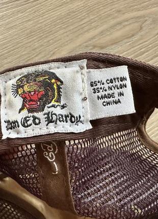 Мужская оригинальная кепка бейсболка  тракер с сеточкой ed hardy8 фото