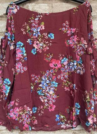 Яскрава легка блуза розмір м-l манго mango з відкритими плечима оригінал