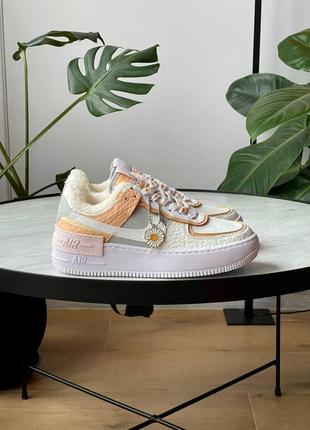 Акція! жіночі зимові кросівки nike air force 1 shadow spruce aura fur  (36-40 р.)