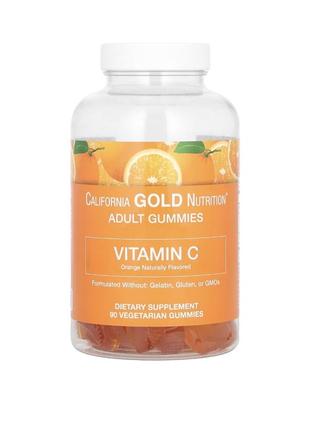 Galifornia  gold nutrition жувальні мармеладки з вітаміном с зі смаком апельсина, без желатину, 90 штук