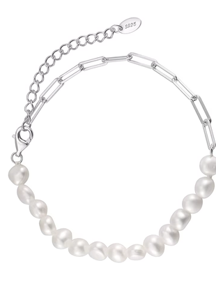 Серебряный браслет с натуральным жемчугом барокко2 фото