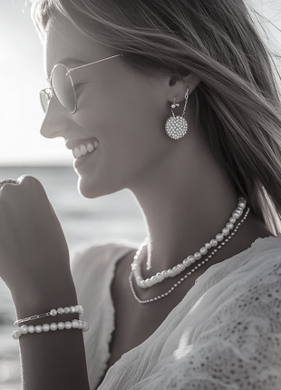 Серебряный браслет с натуральным жемчугом барокко3 фото