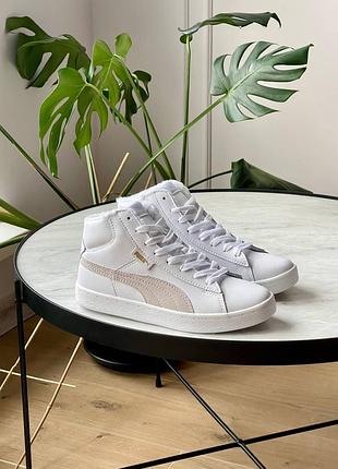 Акція! жіночі зимові кросівки puma corduroy mid white fur (36-40 р.)