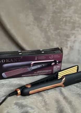 Щипці гофре для волосся sokany sk-1906 професійні прасок плойка з індикатором роботи 40 вт чорні