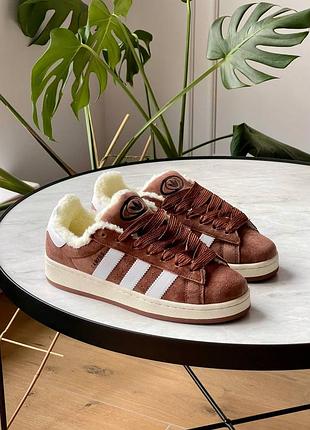 Акція! жіночі зимові кросівки adidas campus 00s ‘brown’ fur (37,40 р.)