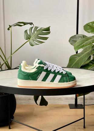 Акція! жіночі зимові кросівки adidas campus 00s ‘green’ fur  (37,39,40 р.)