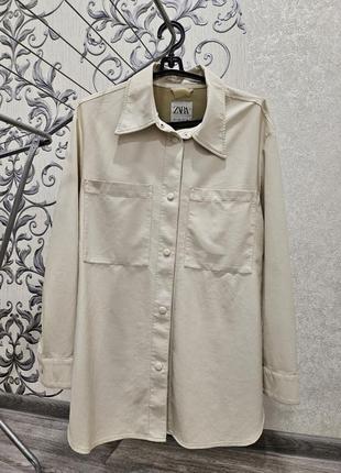 Рубашка кожаная zara