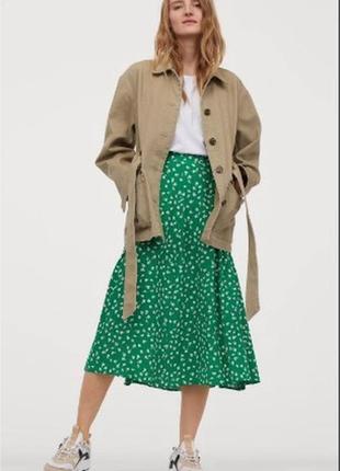 Спідниця міді в квітковий принт h&m