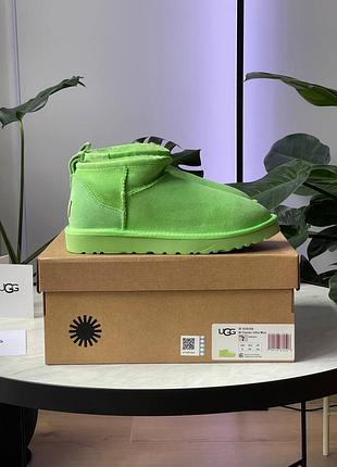 Акція! жіночі натуральні уггі  ugg classic ultra mini parakeet green (36-40 р.)