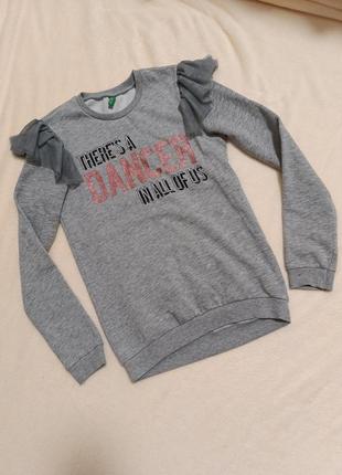 Світшот подовжений на дівчинку 12-13 років, утеплений