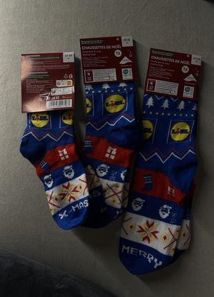 Новорічні шкарпетки чоловічі/жіночі lidl3 фото