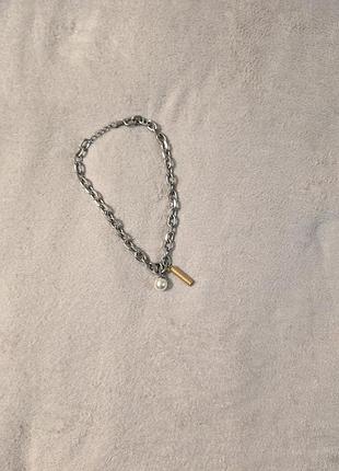 Цепочка цвет серебро унисекс оригинальная