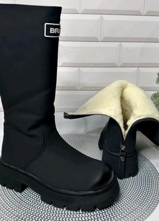 Теплые зимние сапоги высокие для девочки утепление мех какой-то супер