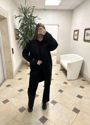 Черное кашемировое пальто черное кашемировое пальто