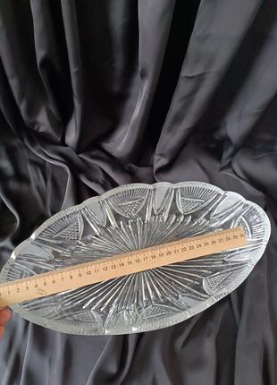 Ваза «ладья» большая из хрусталя фруктовница блюдо конфетница для сервировки стола ссср