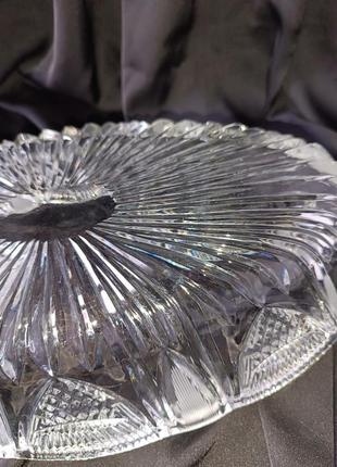 Ваза «ладья» большая из хрусталя фруктовница блюдо конфетница для сервировки стола ссср