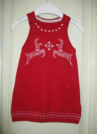 Сарафан новогодний 0-3 мес