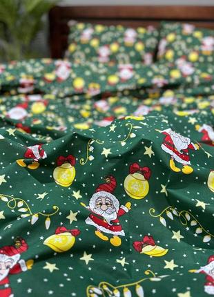 Постіль новорічне зелене бязь голд