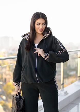 Очень теплый флисовый спортивный костюм двойка