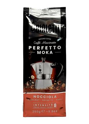 Кофе молотый bialetti крепкий с ореховым вкусом perfecto moka nocciola, 250 г