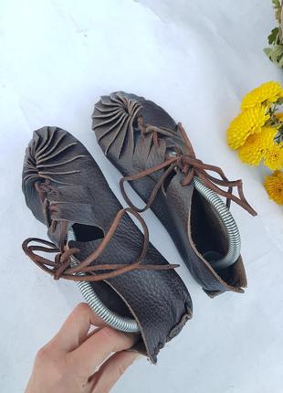 Уникальные оригинальные кожаные средневековые кельтские хиппи бохо сандалии балетки на...