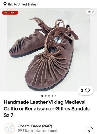 Уникальные оригинальные кожаные средневековые кельтские хиппи бохо сандалии балетки на...