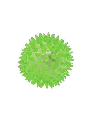 М'яч масажний ms 1137-1 6,5 см, пищалка, світлові ефекти зелений