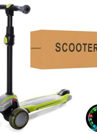 Самокат детский maxi itrike x1-ggr с подсветкой