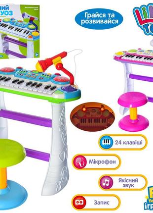 Детский синтезатор-пианино на ножках со стульчиком limo toy 7235 (2 цвета)