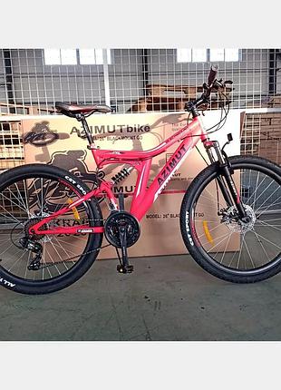 Велосипед спортивний жіночий 26 дюймів рама 18 дюймів azimut blackmount gfrd двопідвісний shimano