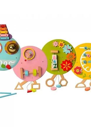 Детская развивающая деревянная игрушка бизиборд гусеница (msn17079)
