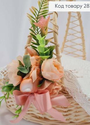 Пов"язка для кошика зайчик рожево-персикові кольори, розмір 20*12см, ручна робота, україна