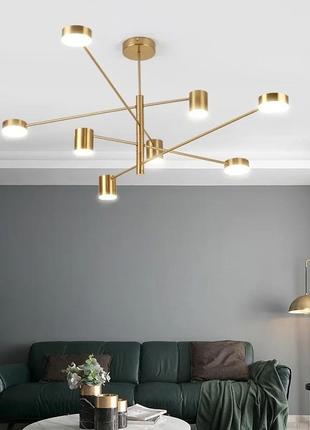 Сучасна латунна led люстра flea з ріжками, що регулюються по осі