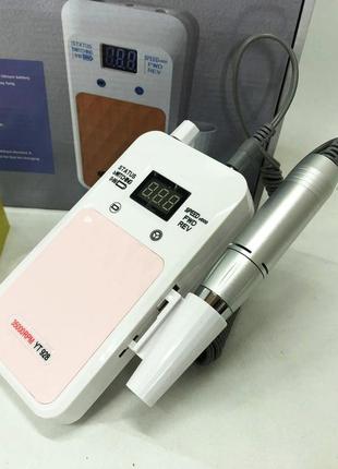 Портативный фрезер для ногтей nail drill yt-928 аккумуляторный с индикатором заряда на 35 000 оборотов. цвет:8 фото