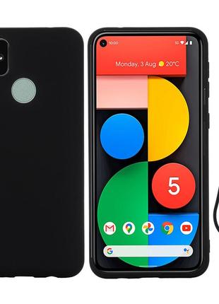 Силіконовий чохол для google pixel 4a 5g чорний з мікрофіброю soft touch