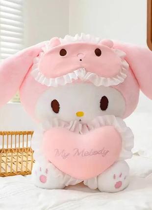 М'яка іграшка зайчик my melody з сердечком 65 см