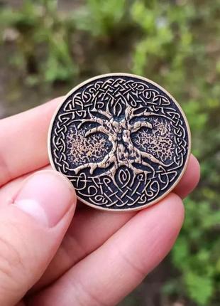 Сувенирная монета иггдрасиль из бронзы
