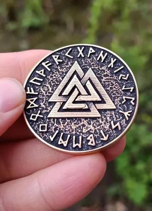 Сувенирная монета иггдрасиль из бронзы