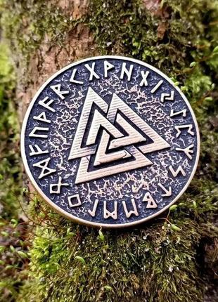 Сувенирная монета иггдрасиль из бронзы