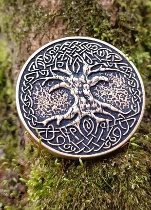 Сувенирная монета иггдрасиль из бронзы