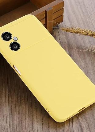 Силіконовий чохол для xiaomi poco m4 5g жовтий з мікрофіброю soft touch