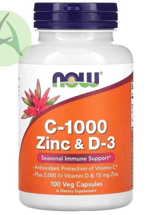 Now foods, вітамін с, цинк і вітамін d3, 100 капсул